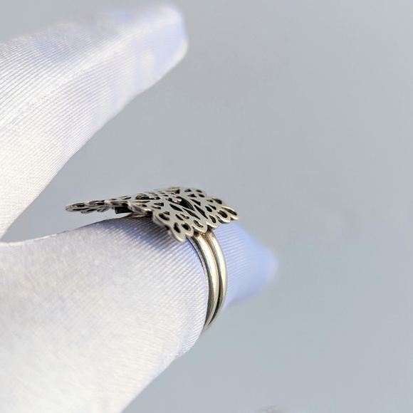 G2 St. Michael's Adjustable Statement Ring Silver Filigree Square Pendant - sz 7 - Picture 2 of 12